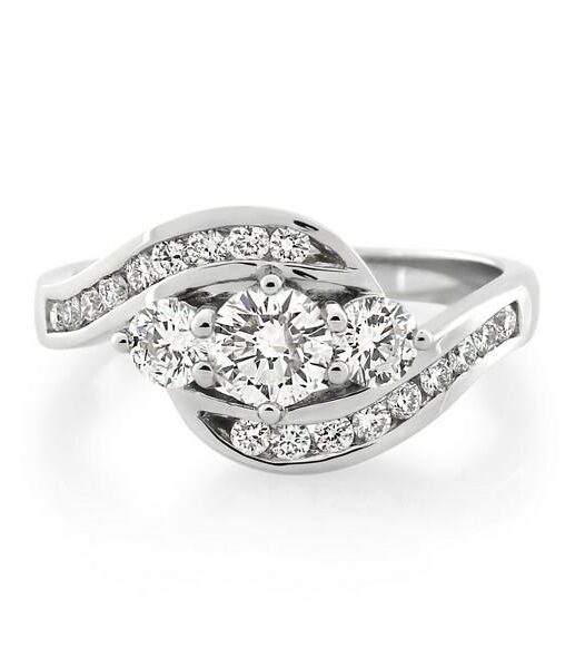 18CT White Gold 0.75ct Diamond Ladies Ring - Monty Adams