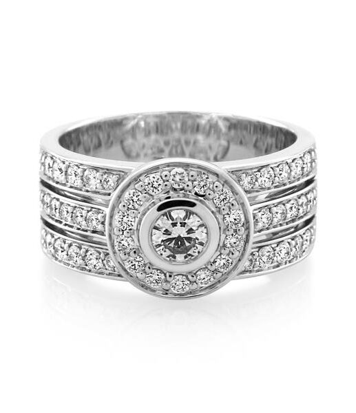 18CT White Gold 0.75ct Diamond Ladies Ring - Monty Adams