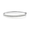 White gold diamond bangle designed in white background
