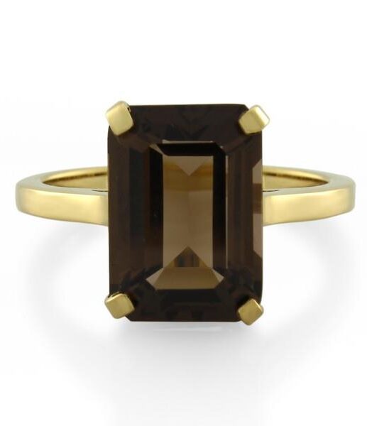 9CT Yellow Gold Smoky Quartz Ladies Ring - Monty Adams