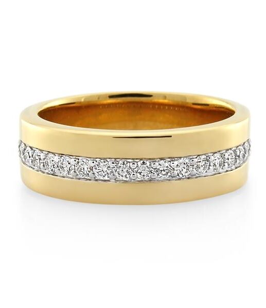 18CT Yellow Gold 0.43ct Diamond Gents Ring - Monty Adams