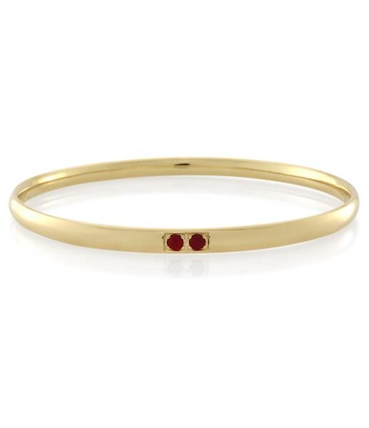 9CT Yellow Gold Ruby Bangle Inside Diameter 70 mm. - Monty Adams
