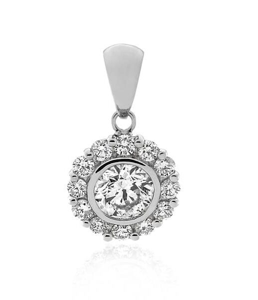 18CT White Gold 1.00ct Diamond Pendant - Monty Adams