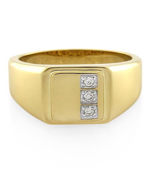 9CT Yellow Gold Diamond Gents Ring - Monty Adams