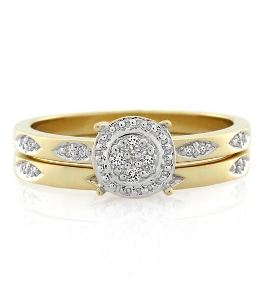 9CT Yellow Gold 0.10ct Diamond Ladies Ring - Monty Adams