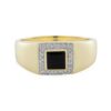 9CT Yellow Gold 0.12ct Diamond & Dark Sapphire Gents Ring - Monty Adams