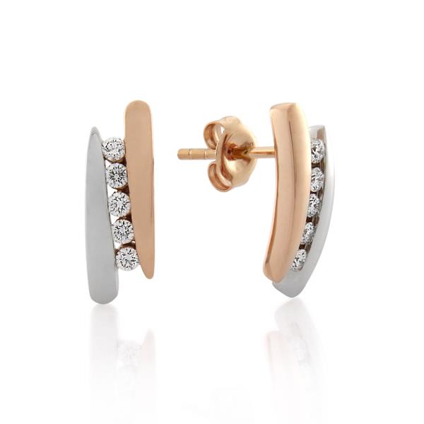 9CT Rose/White Gold 0.25ct Diamond Earrings 9CT Rose/White Gold 0.25ct Diamond Earrings - Monty Adams