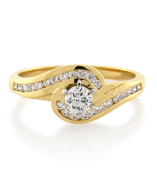 18CT Yellow/White Gold 0.50ct Diamond Ladies Ring - Monty Adams