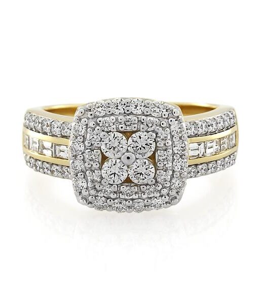 9CT Yellow Gold 0.97ct Diamond Ladies Ring - Monty Adams