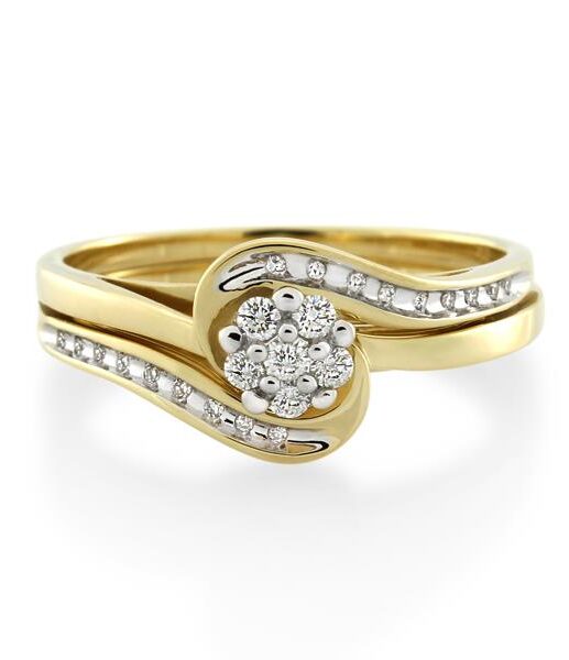 9CT Yellow Gold 0.21ct Diamond Ladies Ring - Monty Adams