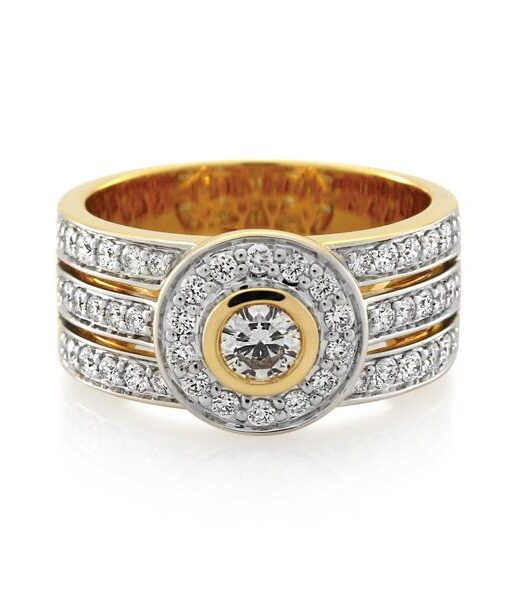 18CT Yellow Gold 0.75ct Diamond Ladies Ring - Monty Adams