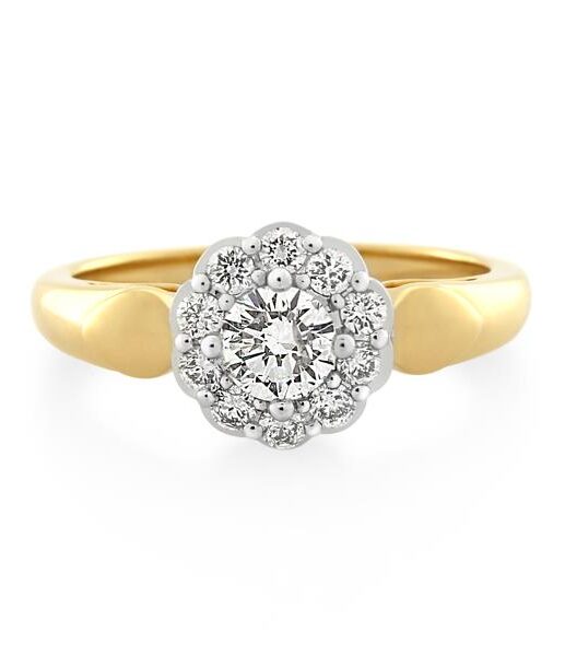 18CT Yellow/White Gold 0.60ct Diamond Ladies Ring - Monty Adams