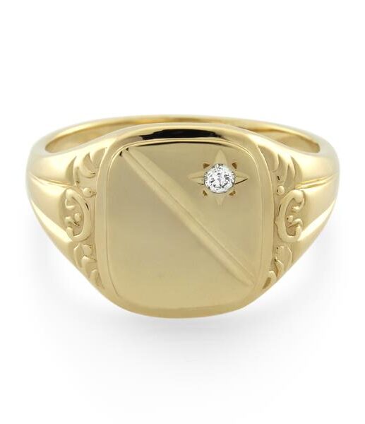 9CT Yellow Gold Diamond Gents Ring - Monty Adams
