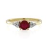 9CT Yellow Gold Diamond & Ruby Ladies Ring - Monty Adams