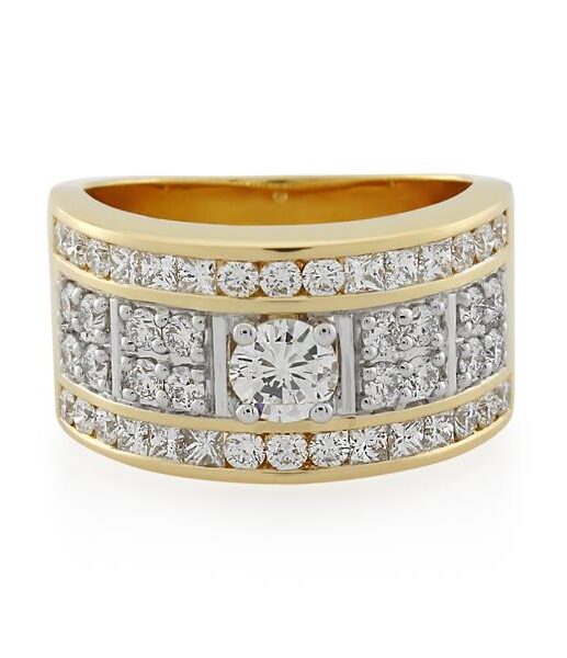 18CT Yellow Gold 1.64ct Diamond Ladies Ring - Monty Adams