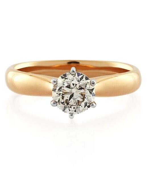18CT Rose/White Gold 1.00ct Diamond Ladies Ring Shank Width 3.00 mm.