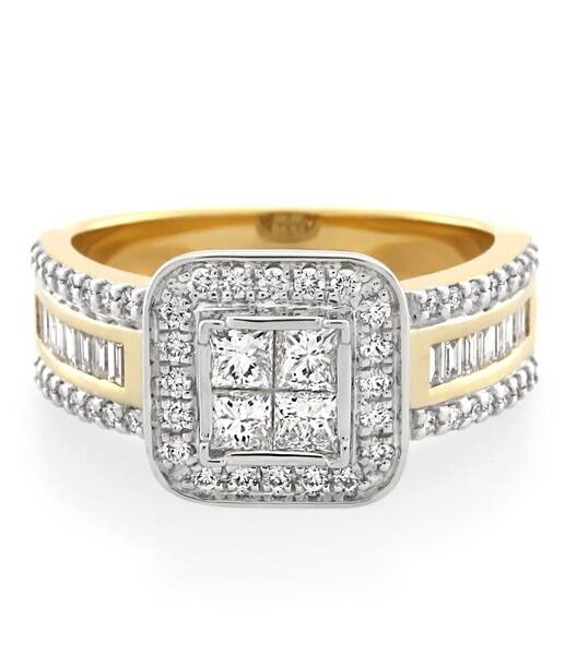18CT Yellow/White Gold 1.08ct Diamond Ladies Ring - Monty Adams