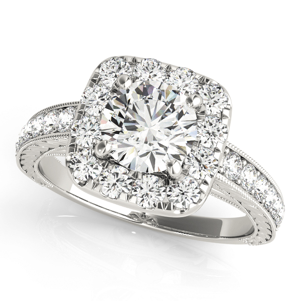 Perfectly Classic Diamond Round Cut Halo Engagement Ring