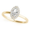 Yellow Gold Marquise Diamond & Halo Engagement Ring