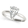 Custom Engagement Ring with White Gold Band and Pear Cut Diamond