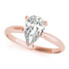 Custom Engagement Ring with Rose Gold Band and Pear Cut Diamond