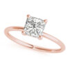 Custom Engagement Ring with Rose Gold Band & Princess Cut Diamond