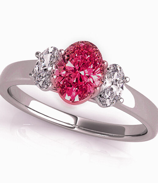 Oval-ruby-diamond-trilogy-engagement-rings