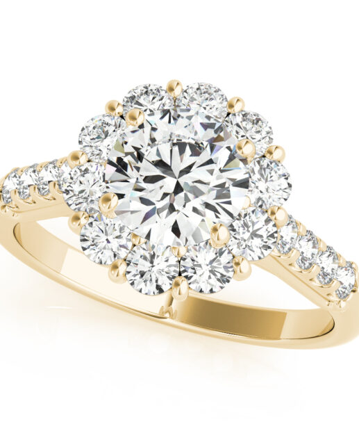 Round-cut-gold-engagement-rings