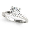 Diamond Custom Engagement Ring with a White Gold Twisted Band and Round Cut Diamond