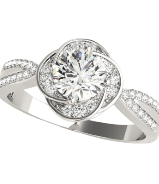 Diamond Pave Halo Engagement Ring