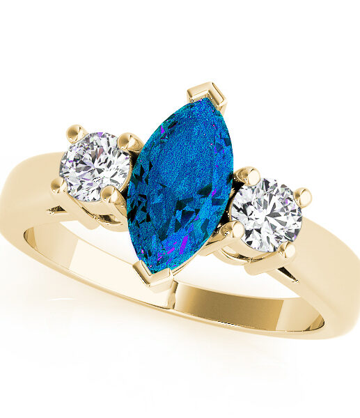 Three Stone Sapphire Engagement Ring