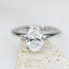 Custom Engagement Ring with White Gold Band & Oval Cut Lab Grown Diamond