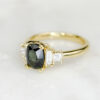 Custom Engagement Ring With Yellow Gold Band, Oval Cut Sapphire and Accent Stones