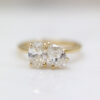 Custom Two-Stone Engagement Ring Yellow Gold Band and Oval and Pear Cut Diamond Pairing