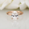 Custom Solitaire Engagement Ring with Rose Gold Band & Oval Cut Lab Grown Diamond