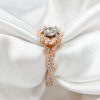Custom Rose Gold Engagement Ring with Round Cut Diamond & Unique Details