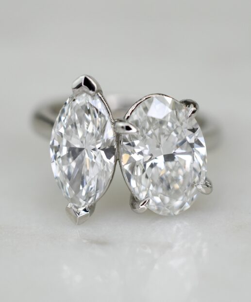 Toi et Moi Oval & Marquise Diamond Engagement Ring